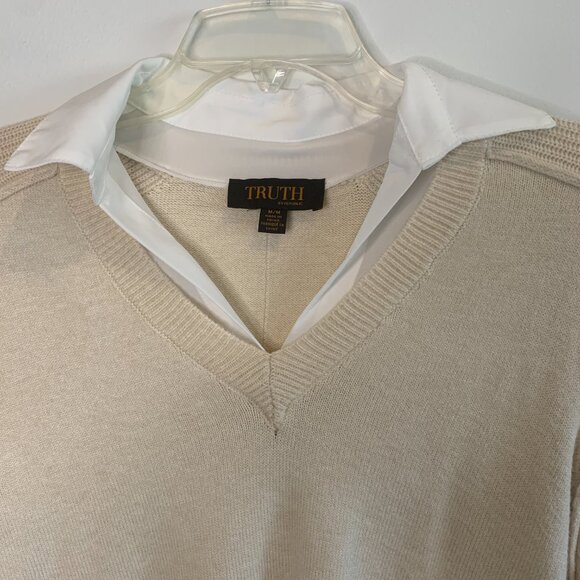 Truth by Republic sweater with combo Color Ivory Size M - Picture 11 of 12